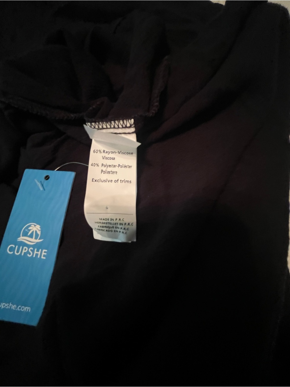 Cupshe Black V-Neck Short Sleeve Swim Coverup - Picture 7 of 10